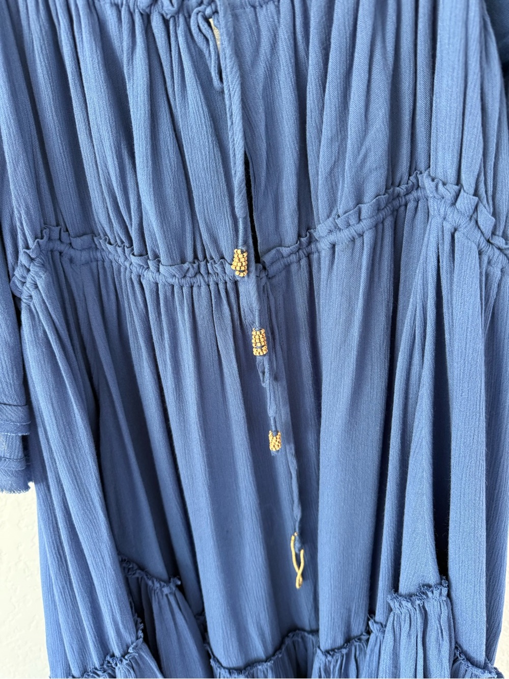 Free People blue boho tiered flowy peasant dress XL - Picture 3 of 13